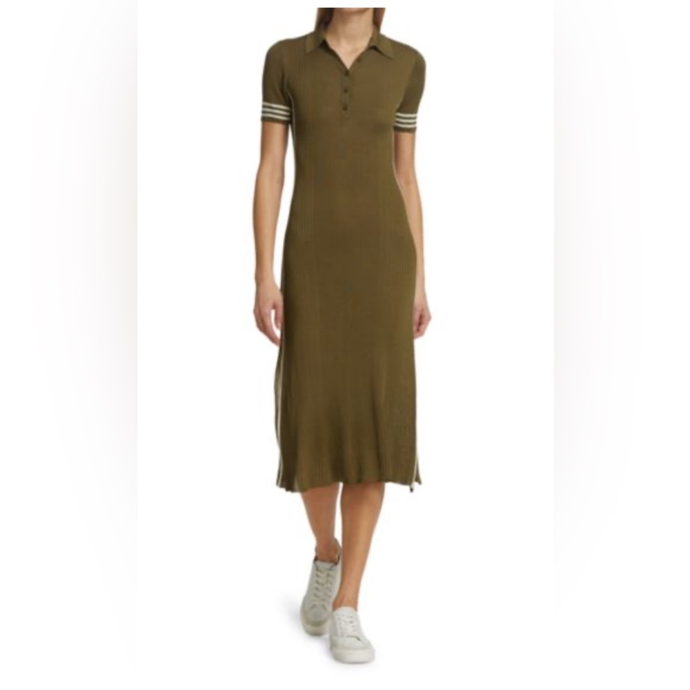 Rag & Bone Peyton Polo Dress in Deep Olive Sz L